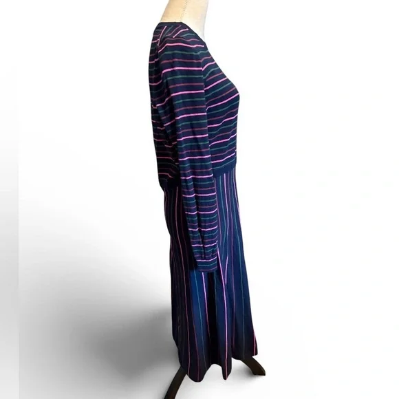 BODEN - Maria Knitted Midi Dress Navy And Pink - Picture 5 of 7